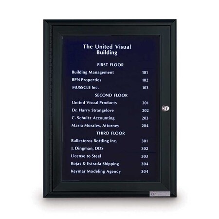 United Visual Products Outdoor Enclosed Combo Board, 72"x36", Stn Frame/Blk Porc & Blue Spruce UVCB7236OD-BLKPORC-BLSPRU